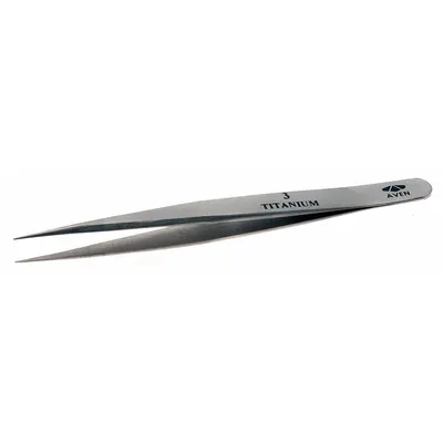 AVEN Tweezers: Titanium, Point, Straight Tip - Solder-Resistant Titanium Tweezers