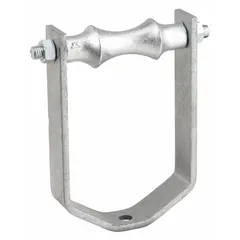 Single rod pipe roller designed to support and guide 6 in pipe in industrial piping systems. Features a cast-iron roller and a zinc-plated steel yoke. Roller length is 7 1/8 in.