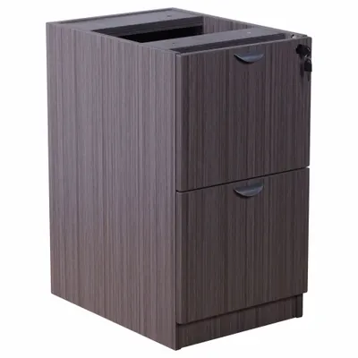 BOSS Desk Pedestal: Driftwood, 2 Drawers, 26 in Overall Wd, 28 1/2 in Overall Ht - Desk Pedestals