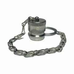 Steel hydraulic hose plug with 1/2 in fitting size. Seals and protects hose ends from dirt, moisture, and debris during storage or transport. Used in fluid power systems to maintain cleanliness.