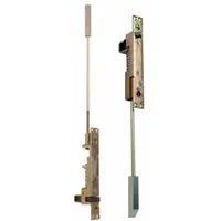 Stainless steel flush bolt for securing the inactive leaf of double doors. Slides into floor or header strike. Measures 6 3/4 in height, 1 in width, 2 in length. Suitable for commercial and industrial door applications