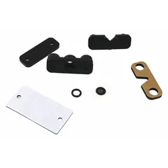 This black plastic microphone assembly replacement kit is designed for use with Red Alert emergency telephones. It includes a wall-mount thin gasket. Suitable for industrial communication systems requiring replacement microphone components.