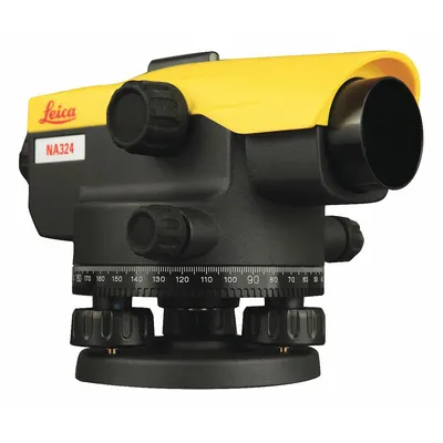 LEICA NA Automatic Level: Leveling Screws/Top Mounted Vial, 24X, 35 9/16 mm Aperture - Optical Levels