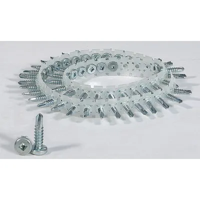 SENCO Collated Screw: Sheet Metal Screw, #10 Screw Size, 1 in Lg, Steel, Zinc-Plated - Sheet Metal Collated Screws