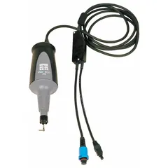 Plastic-bodied digital probe for BOD and dissolved oxygen measurement. Flat tip shape. Range: 0 to 50 mg/L and 0% to 500% air saturation. Digital connection. Used in water quality testing for BOD analysis.
