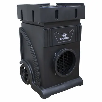 XPOWER Negative Air Machine: Polyethylene, Activated Carbon Adsorption/Particulate Filtration - Impact-Resistant Plastic Negative Air Machines