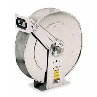 Spring Return Hose Reel: 50 ft (1 in I.D.), 500 psi Max Op Pressure, Stainless Steel, Silver (MPN D84000 OLS)