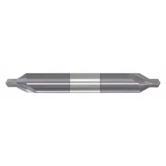 APPROVED VENDOR Plain-Tip Center Drill, #8, 90°, 3 1/2 in Overall Lg, AlTiN Coated Carbide, Double End
