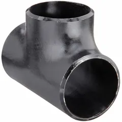 This butt-weld high-pressure pipe tee is made of carbon steel with a 3 in x 3 in x 3 in size and Butt Weld x Butt Weld x Butt Weld connections. It is used to branch or combine flow in carbon steel piping systems for industrial applications requiring leak-proof connections.