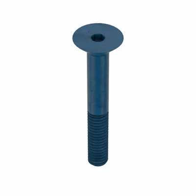 METRIC BLUE Socket Flat Head Screw: M4x0.70 Thread Size, 30 mm Lg, Flat, Blue Phosphate - Flat Head Socket Cap Screws