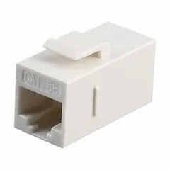 TRIPLETT CAT5-CPL-WH is an RJ45 inline coupler for joining two solid, round Category 5e cables. It is white and sold individually. Use to extend network runs in structured cabling and data center applications.