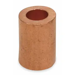 Plain copper stop sleeve for swage installation on 1/32 in diameter wire rope. Used to terminate or secure rope ends, preventing fraying or slipping in rigging and cable assemblies. Pack of 50.