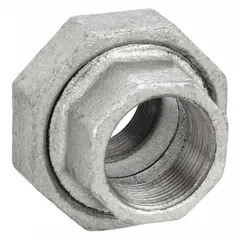 This pipe union features 2-inch female NPT threaded connections on both ends, designed for straight-run piping in medium-pressure systems. It enables quick disassembly for maintenance or repair without disturbing the entire pipeline. Suitable for industrial plumbing, HVAC, and process piping applications.