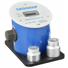 Bench-mount torque tester for verifying and calibrating torque tools. Accepts 1/4, 3/8, 1/2, 3/4, and 1 inch drive sizes. Torque range 90 to 1100 N-m. Suitable for quality control and maintenance applications.