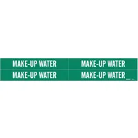 Pipe Marker: Make-Up Water, Green, White, Fits 3/4 to 2 3/8 in Pipe O.D., 4 Pipe Markers (MPN 7182-4)