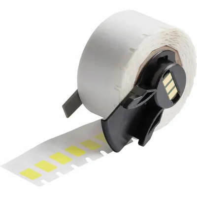 BRADY Wraparound Label: 3/4 in x 1/4 in, 1/4 in, Vinyl, Yellow (Matte) - Brady Precut Label Rolls