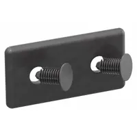 End Cap: 10 Series, Inch, 2 in x 1/8 in x 1 in, Black, ABS, Dust Cover, Matte, Double, 2 PK (MPN 2025-2)