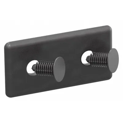 80/20 End Cap: 10 Series, Inch, 2 in x 1/8 in x 1 in, Black, ABS, Dust Cover - End Caps