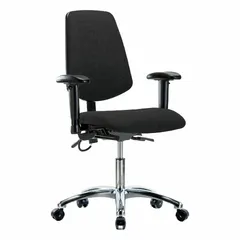 Fabric ESD Chair with Arms, Height Adjustable 19-24 in