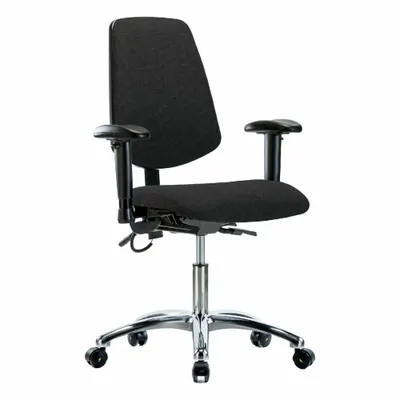 OEM Fabric ESD Chair with Arms, Height Adjustable 19-24 in - Fabric ESD Chairs