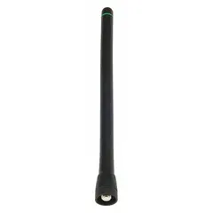 VHF whip antenna for ICOM M85 series radios. Operates from 150 MHz to 174 MHz. Overall length 6 3/8 inches. Black finish.