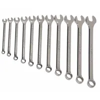 ABILITY ONE Combination Wrench Set: Alloy Steel, Chrome, 10 Tools, 7.5° Head Offset Angle, Offset (MPN 5120-01-645-3127)