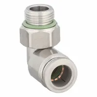 AIGNEP USA Push-Fit Elbow Fitting: 12 mm OD x 3/8 in Pipe Size, Push-to-Connect x MBSPP, Silver (MPN 60115-12-3/8)