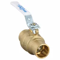 MILWAUKEE VALVE Manual Two-Way Ball Valve: 1 in, Brass, Straight, Sweat x Sweat, Full Port Ball Port (MPN UPBA485B 1)