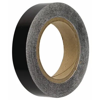BRADY Pipe Marking Tape: Black, 1 in Wd, 90 ft Roll Lg, Vinyl, 1 in Roll Wd - Pipe Marker Solid Color Banding Tape