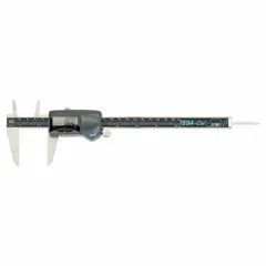 Digital caliper with IP67 protection for use in harsh environments where moisture, dust, or coolant is present. Measures internal, external, and step dimensions from 0.01 mm to 200 mm. Features a thumb roller and square rod for smooth operation. No SPC output.