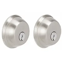 SCHLAGE Deadbolt Lock: Cylindrical, 1 3/8 in Door Thick - Max, Nickel (MPN B62N 619)