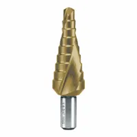 RUKO TOOLS Step Drill Bit: 1/4" to 3/4", TiN-Coated HSS, 3-Flats Shank (MPN 101703T)