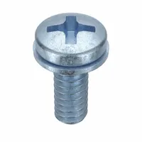 SEMS Screw: Internal Tooth, #2-56 Thread Size, 3/8 in Lg, Steel, Zinc-Plated, Pan, Phillips, 50 PK (MPN MPPII0-200370-050P)