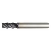 WIDIA HANITA Corner Radius End Mill: Carbide, TiAlN Coated, 4 Flute, 1/4" Mill Dia, 3/8" LOC, 2" OAL (MPN TF4V4507002B)