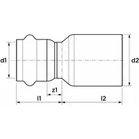 APOLLO Crimp Fitting: 3/4 in Pipe x 1/2 in Pipe Size, FTG x Tube, EPDM, SmartPress (MPN 123457002)