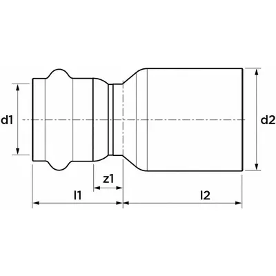 APOLLO Crimp Fitting: 3/4 in Pipe x 1/2 in Pipe Size, FTG x Tube, EPDM - Potable Water Stainless Steel Press Fittings