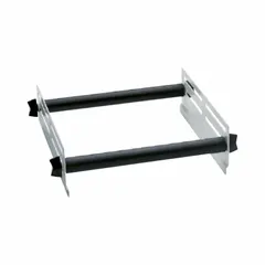 This stainless steel tension roller attachment is designed for use with the HEIDOLPH Vibramax 100 shaker. It provides a secure mounting solution for tensioning roller assemblies during mixing or shaking applications in laboratory environments.
