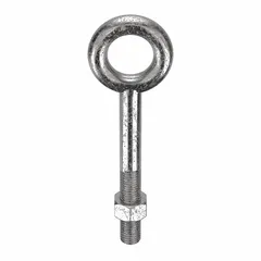 This machinery eye bolt is designed without a shoulder for lifting and rigging applications requiring a threaded anchor point. Made from 316 stainless steel with a plain finish, it offers corrosion resistance in demanding environments. The 3/4"-10 thread size accommodates heavy-duty tasks, and a nut is included for secure installation. Made in the USA.