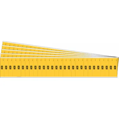BRADY Pipe Marker: Acid, Yellow, Black, Fits 3/4 in and Smaller Pipe O.D., 28 Pipe Markers - Acid Adhesive Pipe Markers