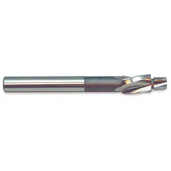 This oversized built-in-pilot counterbore is designed for creating flat-bottomed recesses for 1/2" screw heads. It features a 1/32" oversized bore diameter of 25/32 inch and a pilot diameter of 0.531 inch, constructed from cobalt for heat resistance and wear life. Typical applications include machining operations requiring precise pilot alignment and clearance for screw heads.