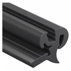 This EPDM rubber locking gasket features a one-piece self-locking design that holds firmly without adhesives. It is used to seal gaps in industrial enclosures, panels, and doors to block dust, moisture, and noise. Overall height is 0.94 in, overall length is 100 ft.