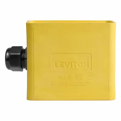 LEVITON Portable Outlet Box: Portable Outlet Box, 1 Gangs, 3R, Yellow - Portable Power Outlet Boxes