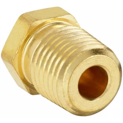 PARKER Plug: Solid Plug, Bright C36000 Brass, 1/2 in, NPT Threaded, 3,900 psi - Threaded Extreme-Pressure Instrumentation Pipe Fittings