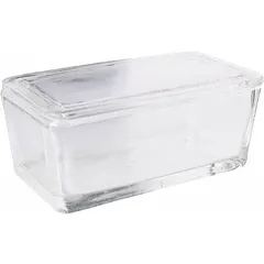 Glass staining dish with cover designed for holding 50 microscope slides during staining procedures. Suitable for manual or automated staining workflows in histology and pathology laboratories. Dimensions: 185 mm height, 88 mm width, 78 mm depth.