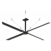 HUNTER INDUSTRIAL Ceiling Fan: 86,673 cfm Airflow, 14 ft Blade Dia, Variable Speeds, 240V AC, Silver (MPN E14-23I-IP-SM)