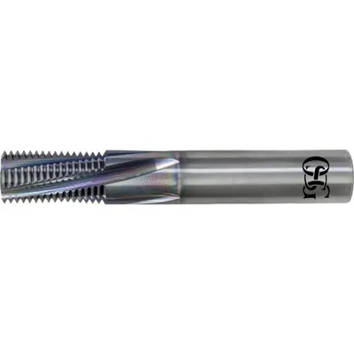 OSG Helical-Flute Thread Mill, 1/16"-27 NPS, 4 Flute, EgiAs Coated Carbide - Helical-Flute Thread Mills for Steel, Cast Iron & Hardened Steel