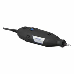 Handheld corded rotary tool with variable speed control and a maximum speed of 35,000 RPM. Features a 1/8 in collet size for use with a wide range of accessories. Suitable for cutting, grinding, sanding, polishing, and engraving in metalworking, woodworking, and general fabrication tasks.