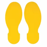 Floor Marking Tape: Footprint, Solid, Yellow, No Legend, 3 1/2 in x 10 in, 8 mil Tape Thick, 10 PK (MPN 104409)