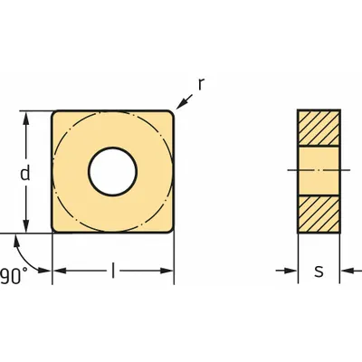 WALTER Square Turning Insert: SNMG543-MK5 - Square (S) Indexable Turning Inserts