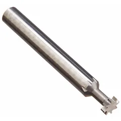 Carbide keyseat milling cutter with straight tooth design. Diameter 5/16", thickness 1/16", 8 teeth. Used for cutting keyways and slots in shafts and hubs for power transmission applications.